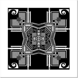 Black & White Kaleidoscope Posters and Art
